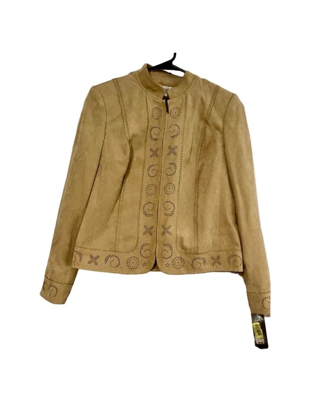 Conrad C Collection Tan Faux Suede Cutout Jacket NWT Size 8